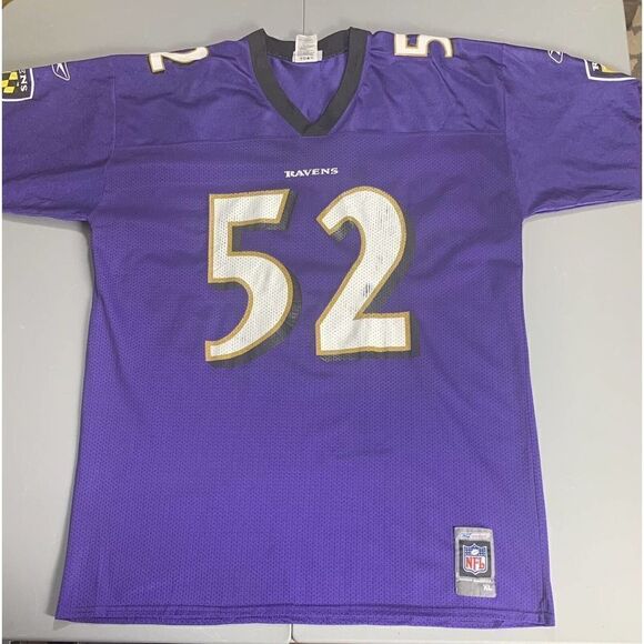 Ray Lewis #52 Baltimore Ravens Reebok Authentic Team Replica Jersey Size XL - Picture 1 of 16